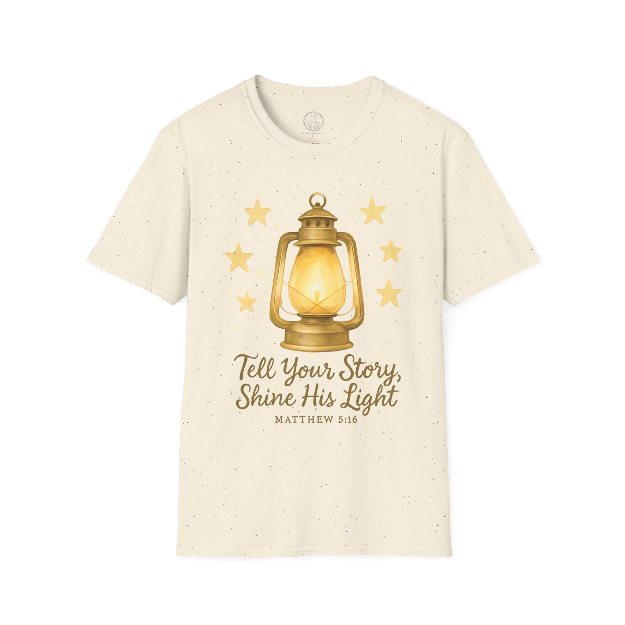 Tell Your Story, Shine His Light – Matthew 5:16 Christian T-Shirt