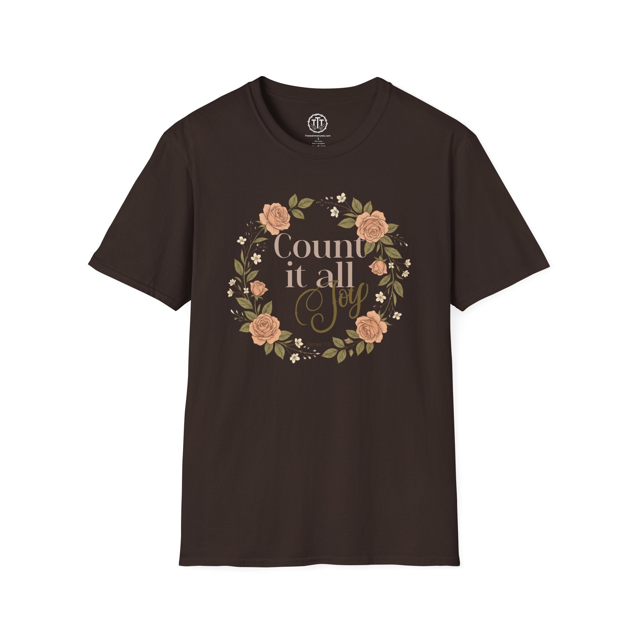 Count It All Joy Floral Christian T-Shirt