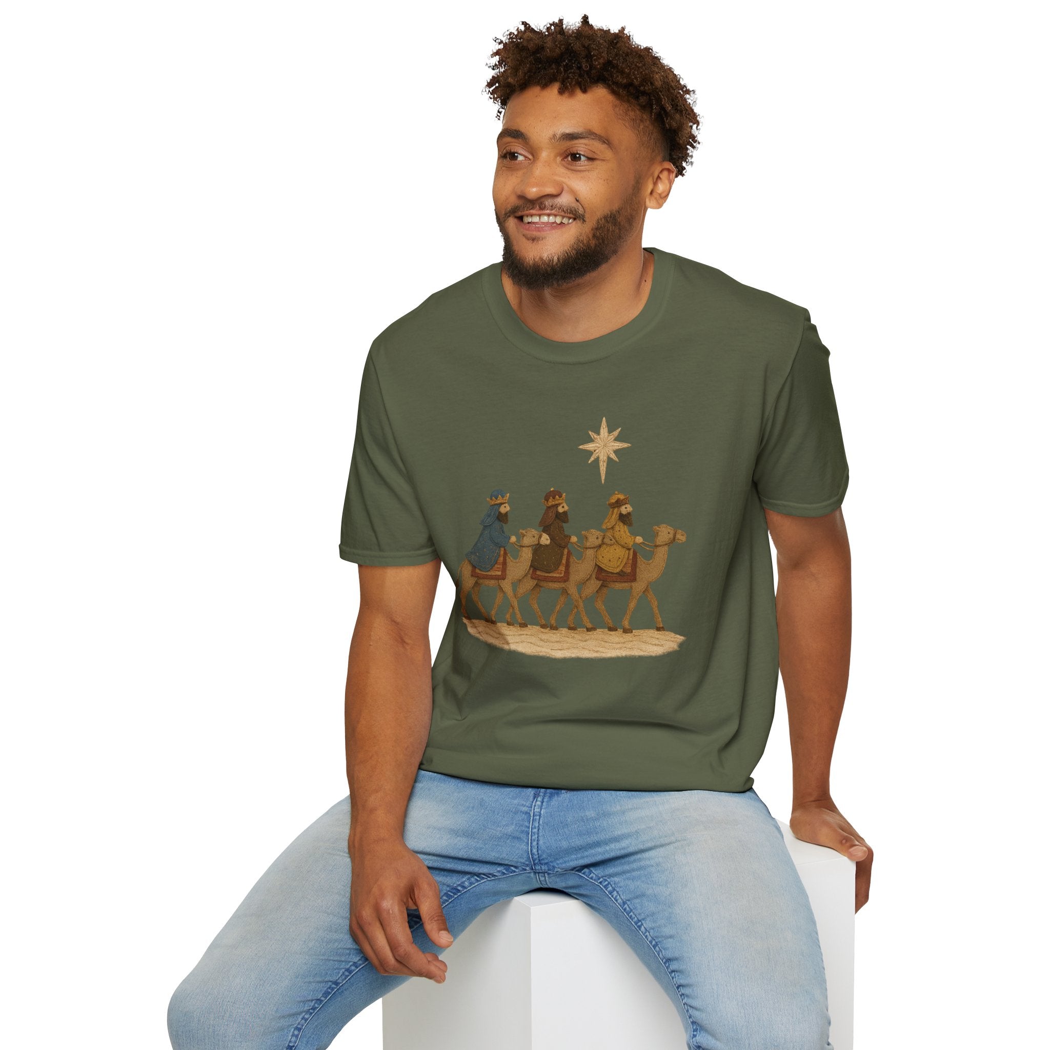 Patchwork Print Three Wise Men Following The Star to Worship Jesus