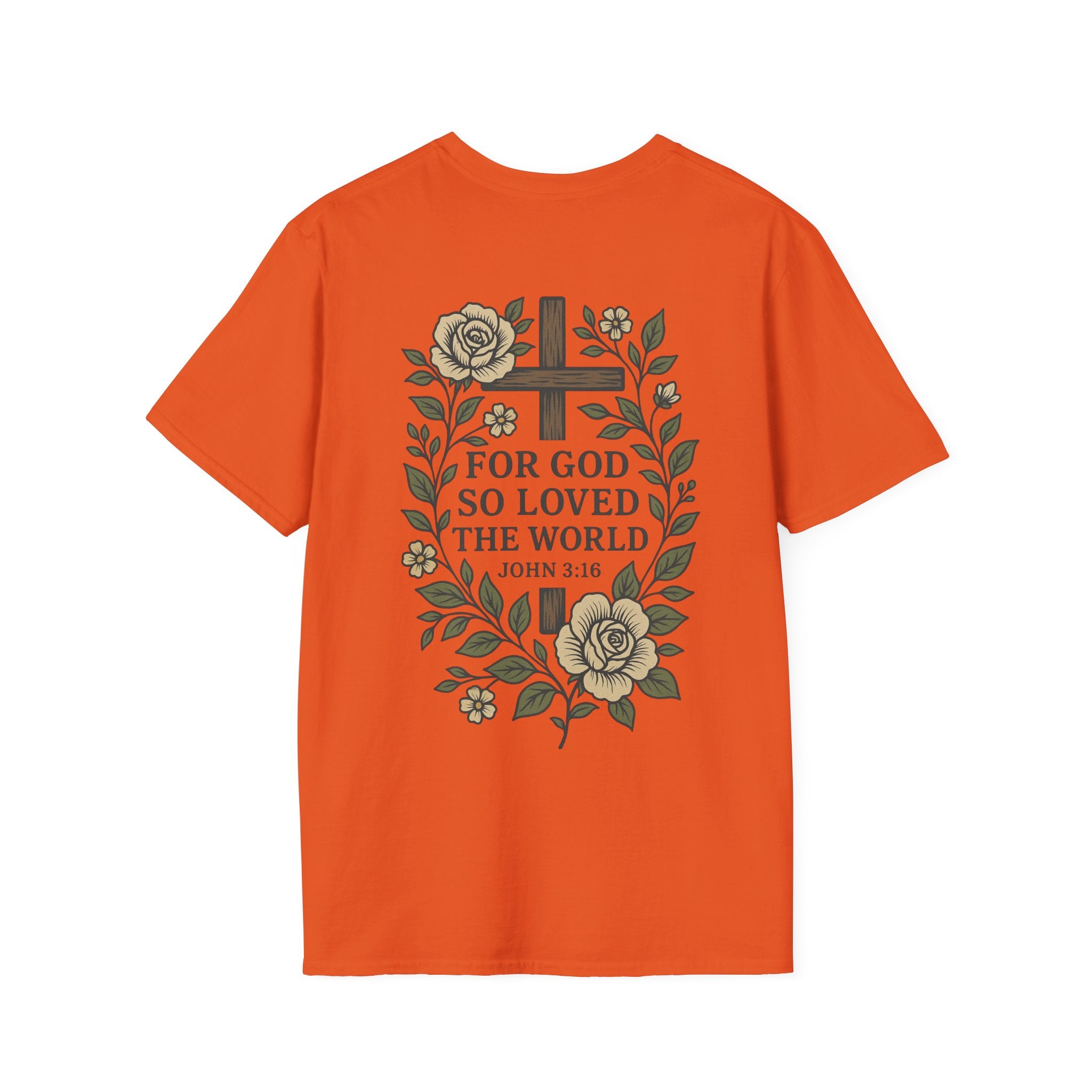 John 3:16 Vintage Floral (Front/Back) Scripture Tee