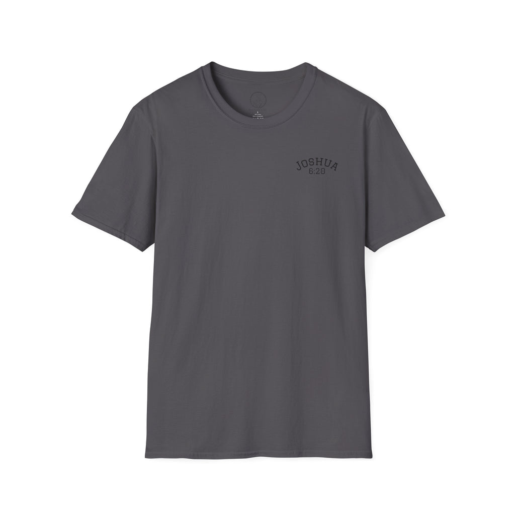 By Faith the Walls Fell Down (Front/Back)– Joshua 6:20 Christian T-Shirt
