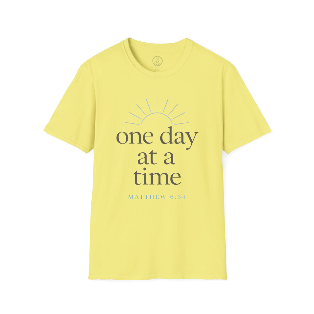 One Day at a Time – Matthew 6:34 Christian T-Shirt