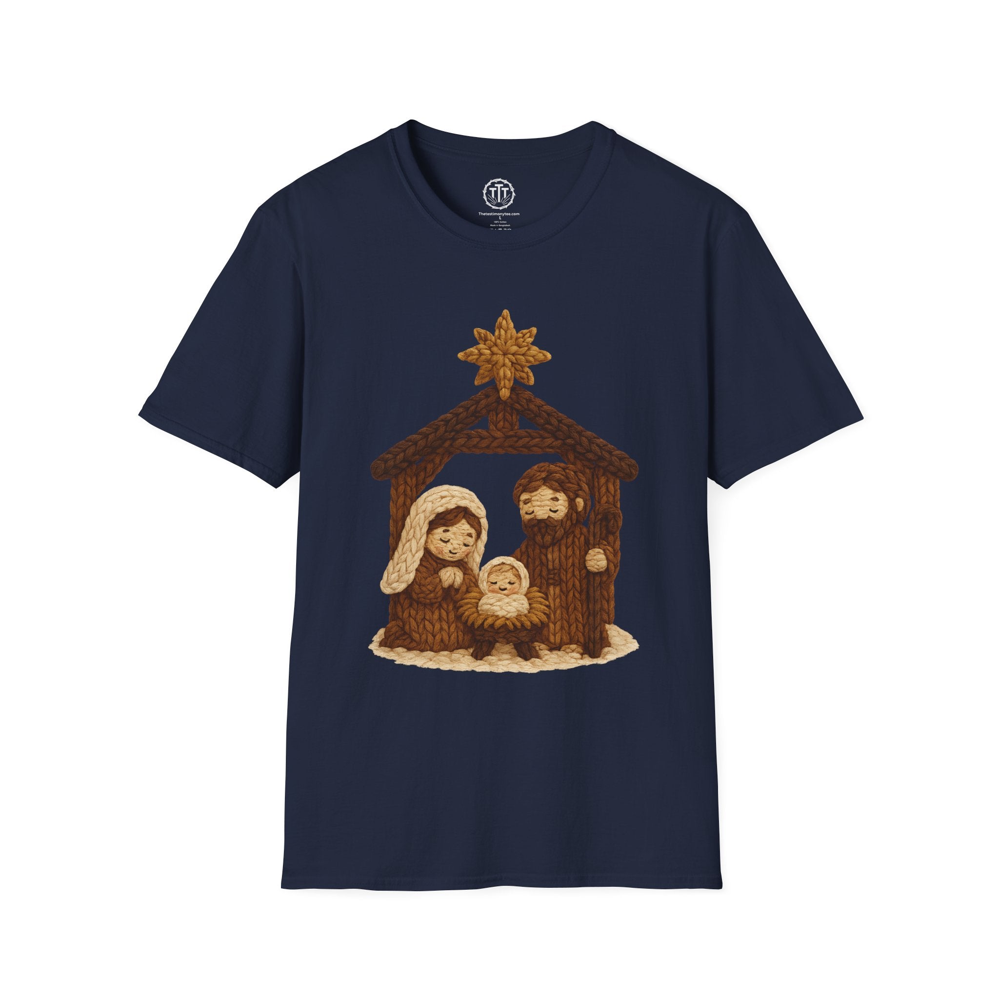 Faux Yarn Printed Image of Manger Scene