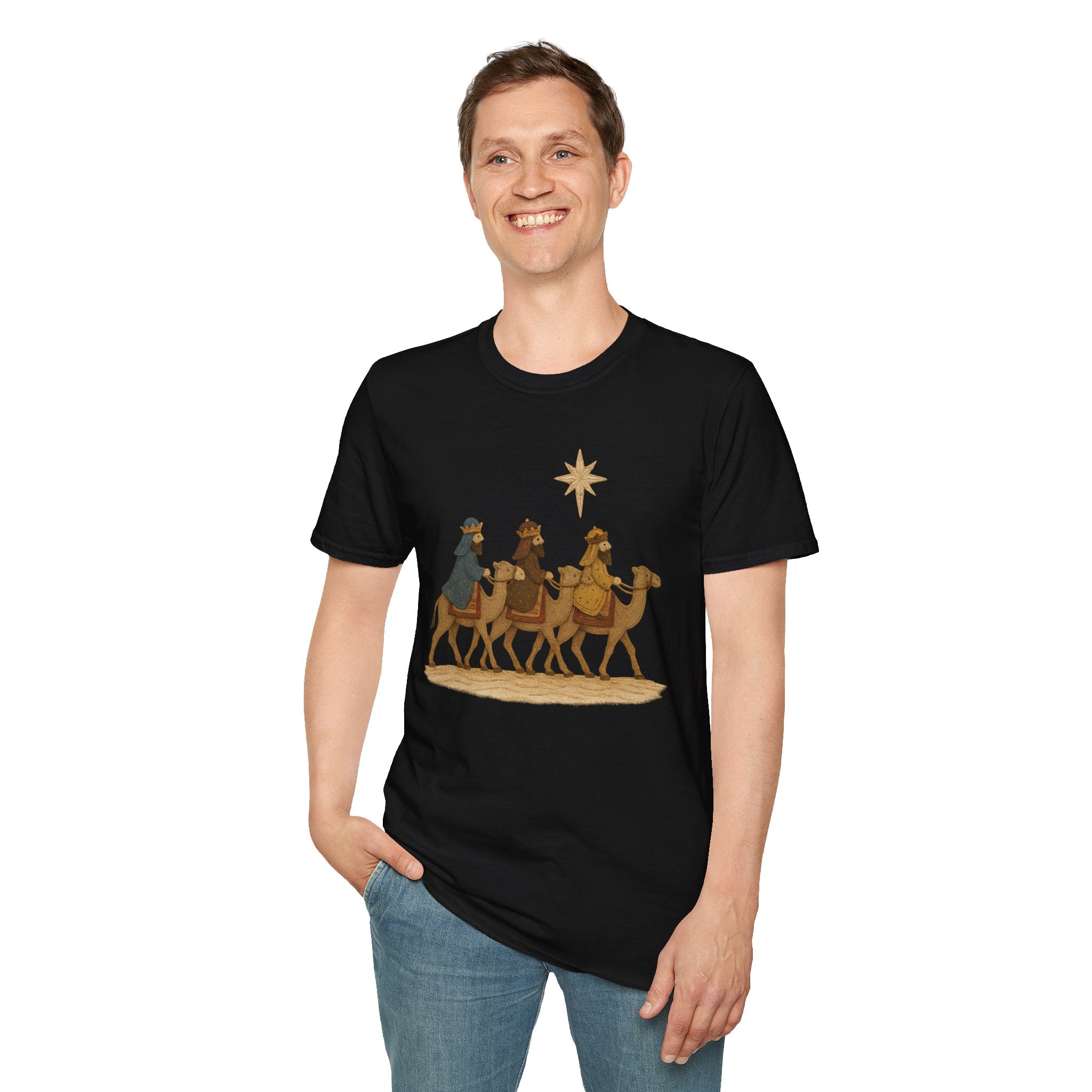 Patchwork Print Three Wise Men Following The Star to Worship Jesus