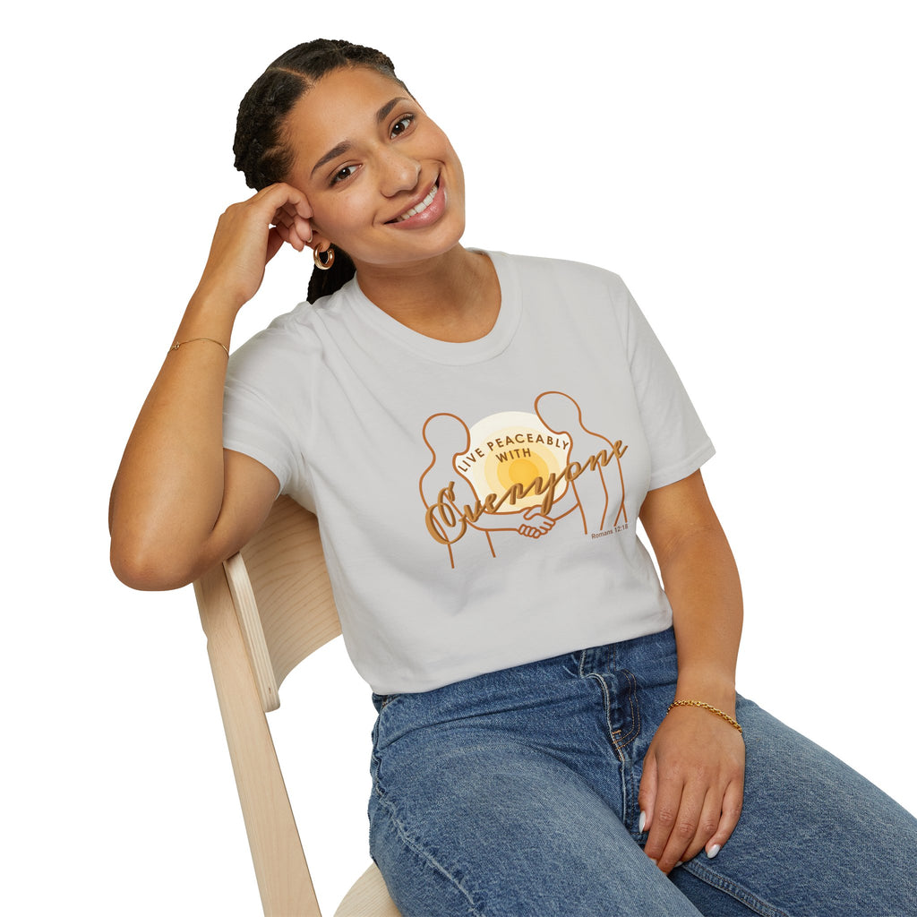 Live Peaceably With Everyone Christian T-Shirt – Romans 12:18