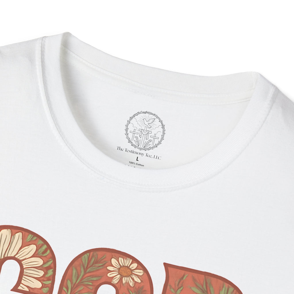 God Is Good All the Time – Floral Christian T-Shirt