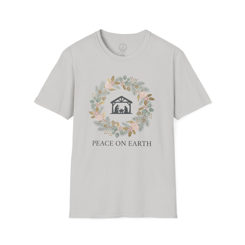 Peace on Earth Nativity Wreath – Christmas Christian T-Shirt
