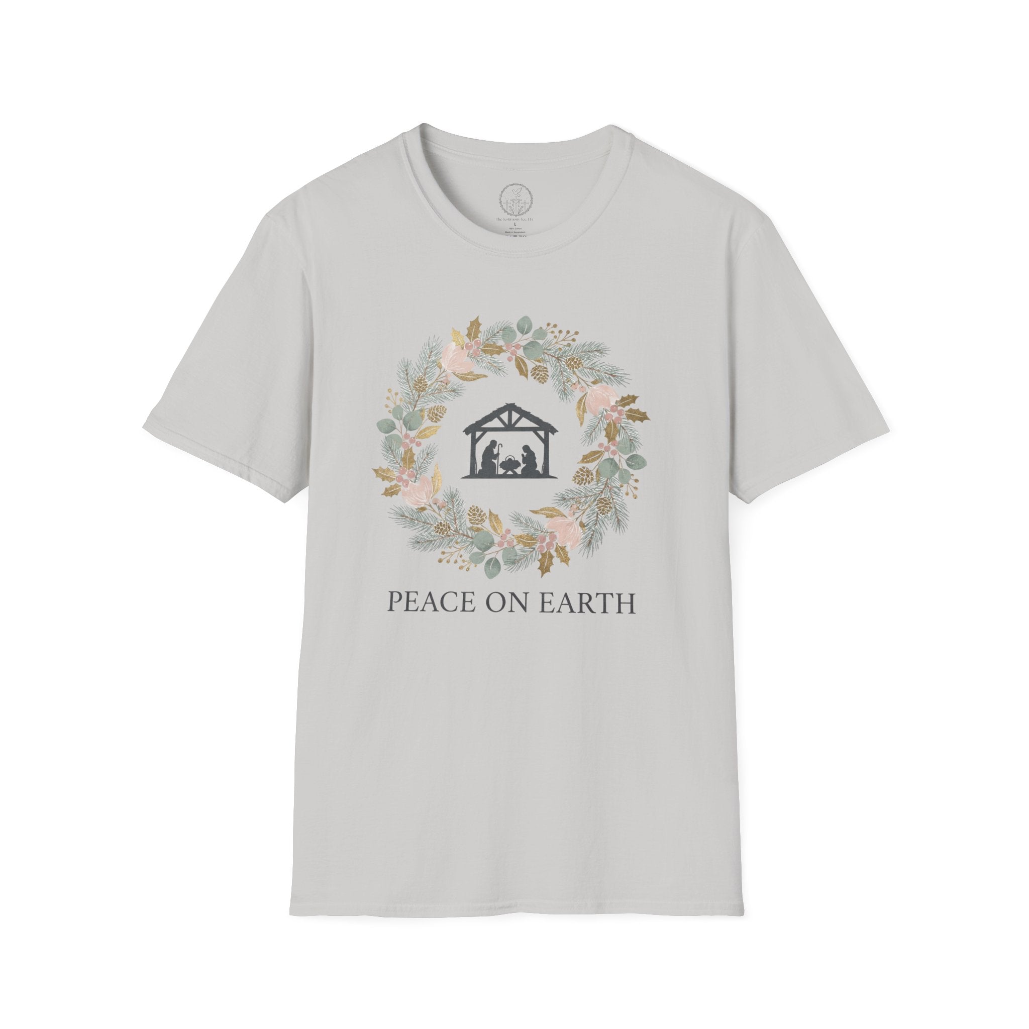 Peace on Earth Nativity Wreath – Christmas Christian T-Shirt