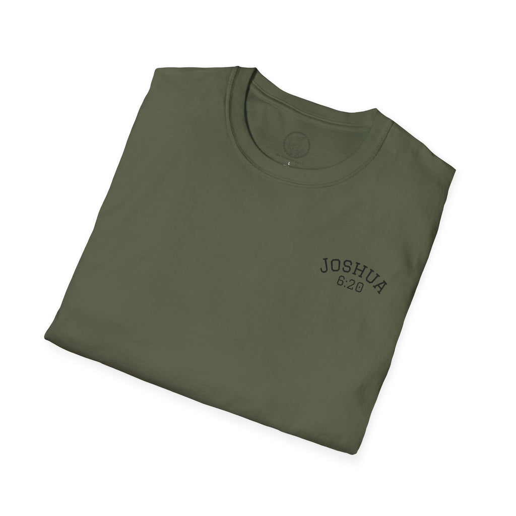 By Faith the Walls Fell Down (Front/Back)– Joshua 6:20 Christian T-Shirt
