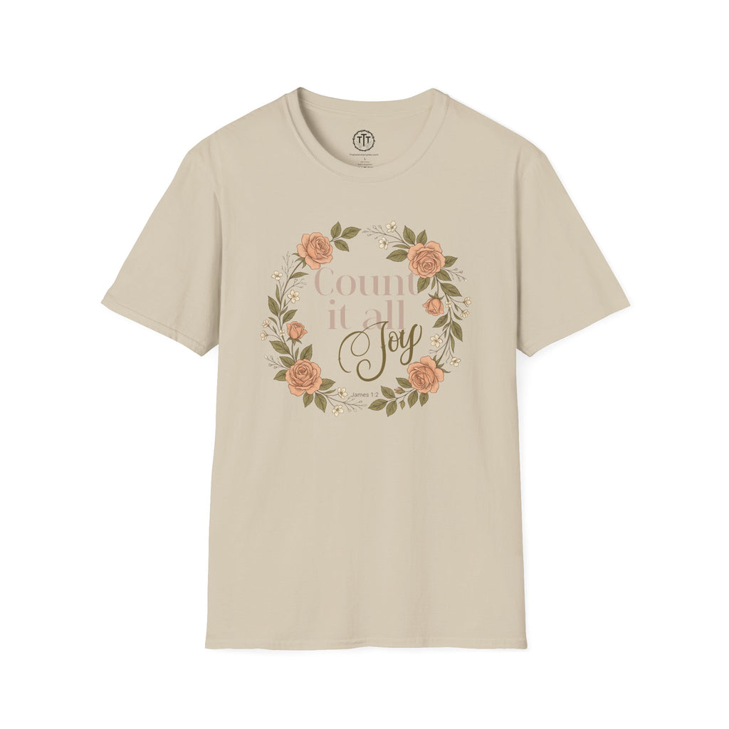 Count It All Joy Floral Christian T-Shirt