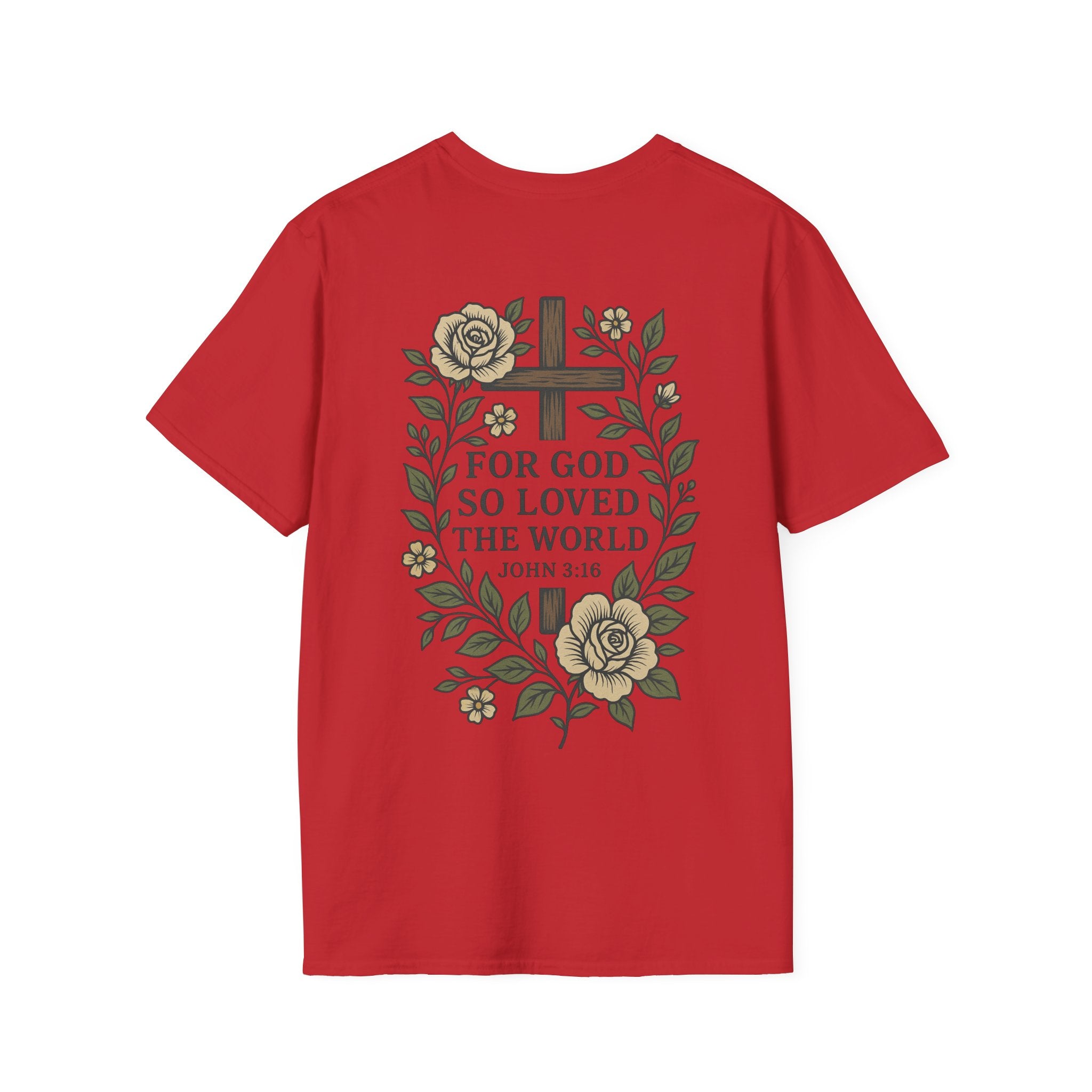 John 3:16 Vintage Floral (Front/Back) Scripture Tee