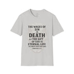 Romans 6:23 – Wages of Sin, Gift of God Skull Tee