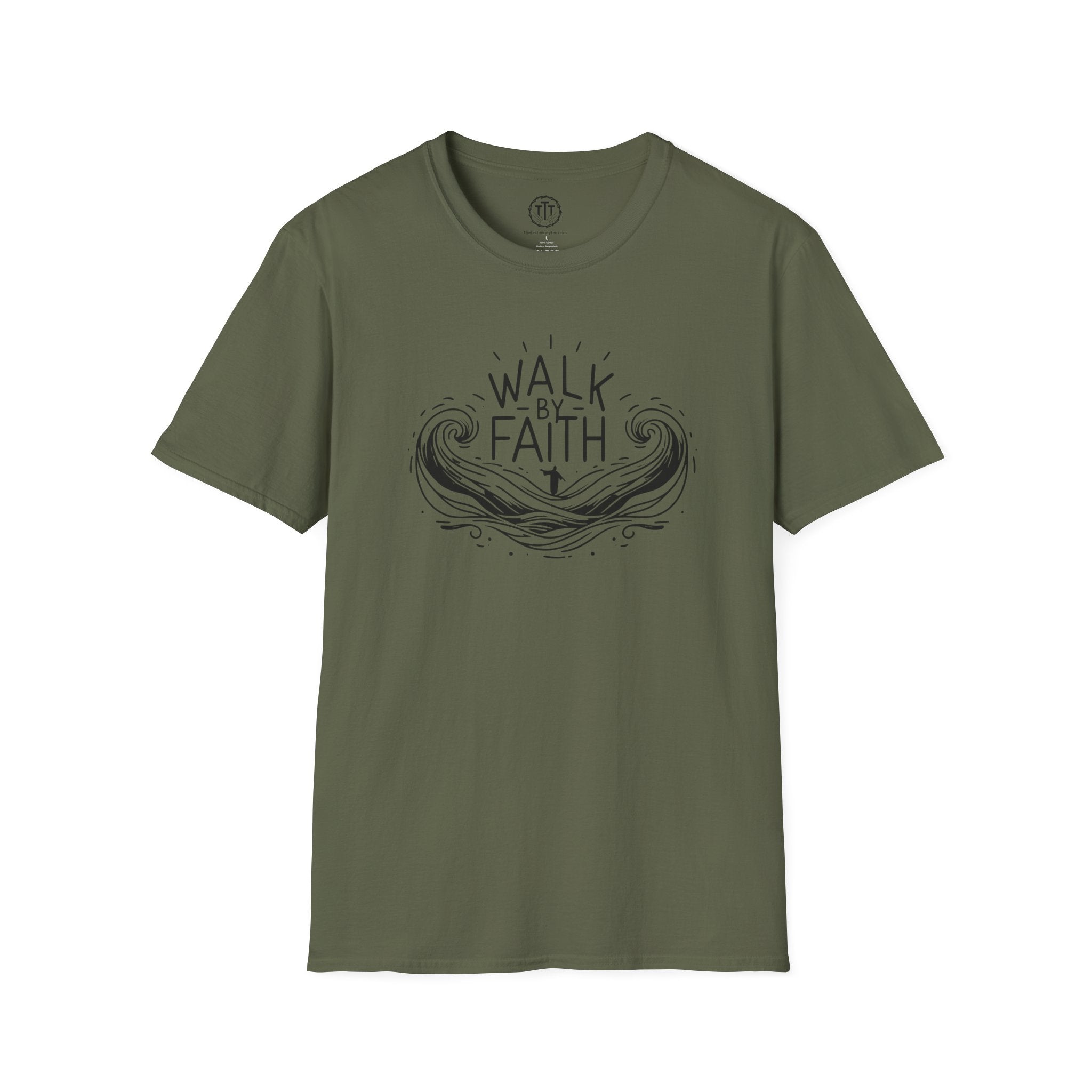 Walk By Faith – Line Art Christian T-Shirt