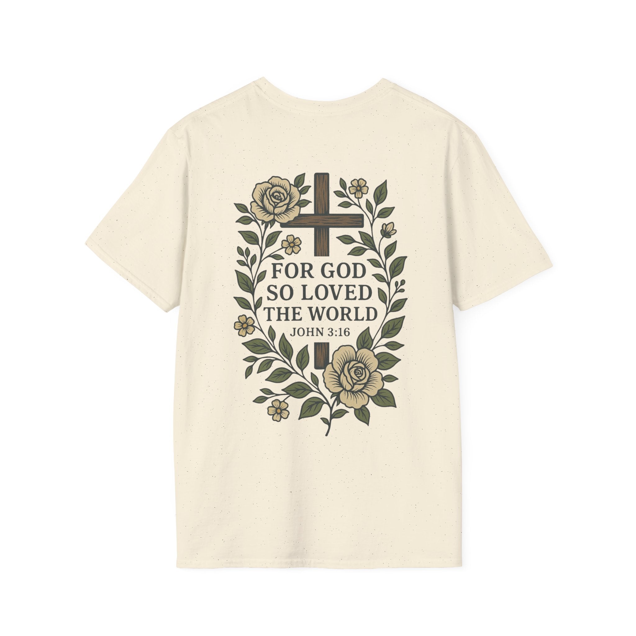 John 3:16 Vintage Floral (Front/Back) Scripture Tee