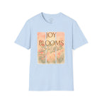 Joy Blooms Here – Christian Floral Encouragement Tee