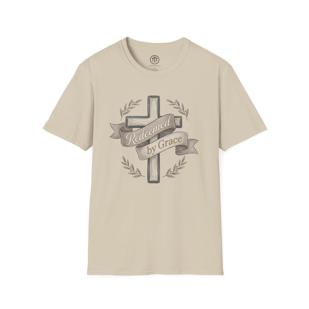 Redeemed by Grace – Christian Cross T-Shirt