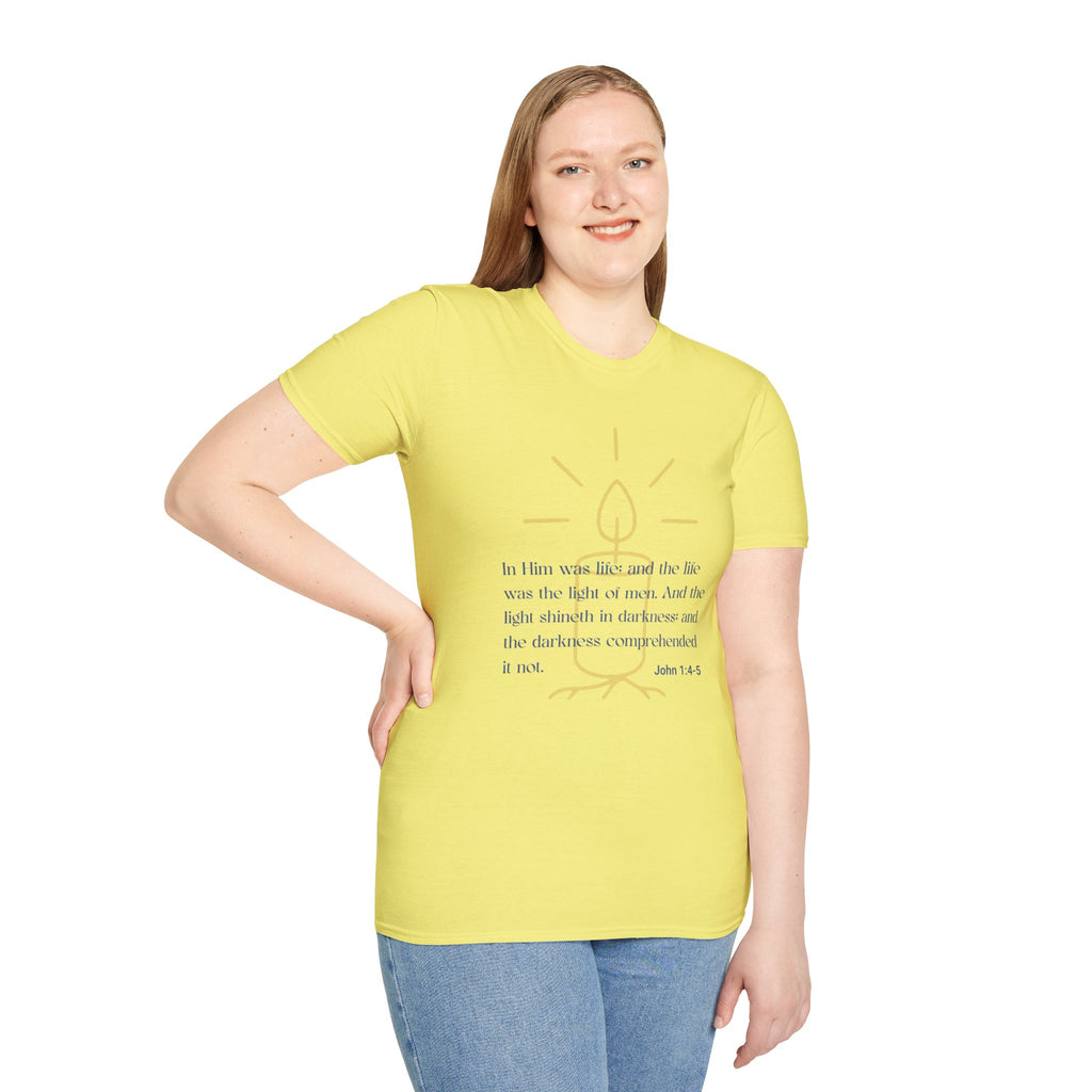 In Him Was Life – John 1:4-5 Christian T-Shirt