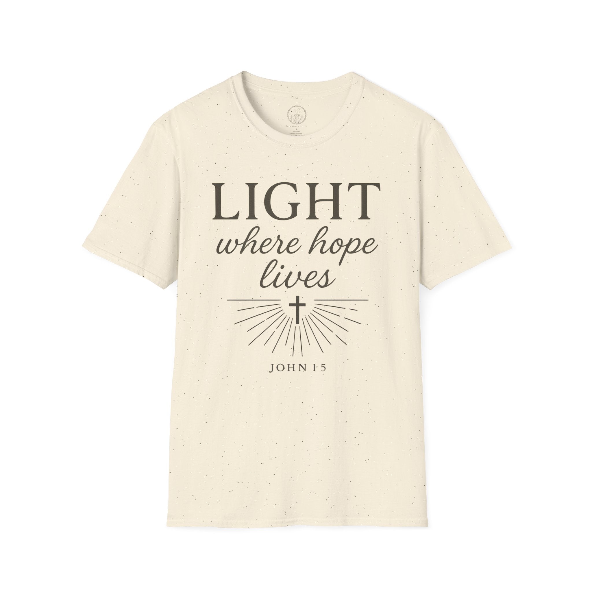 Light Where Hope Lives – John 1:5 (KJV) Christian T-Shirt
