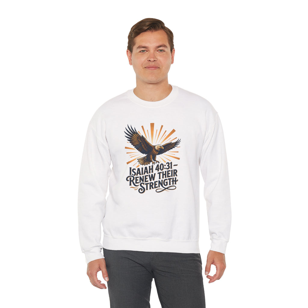 Isaiah 40:31 Eagle Sweatshirt — Renew Their Strength Christian Crewneck