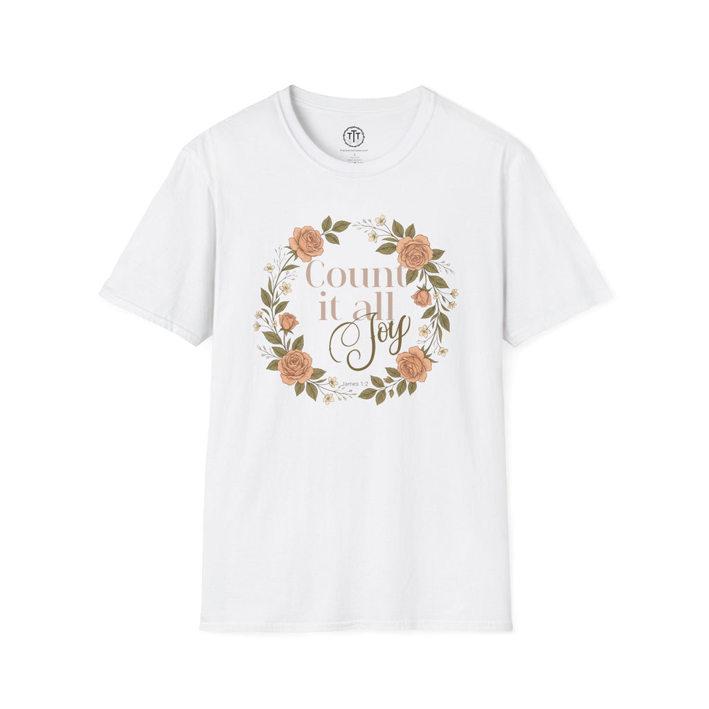 Count It All Joy Floral Christian T-Shirt