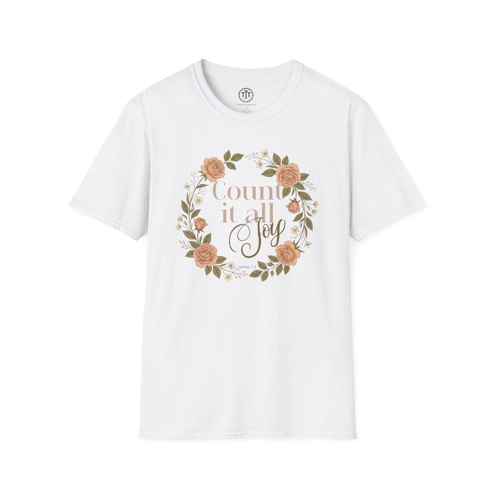 Count It All Joy Floral Christian T-Shirt