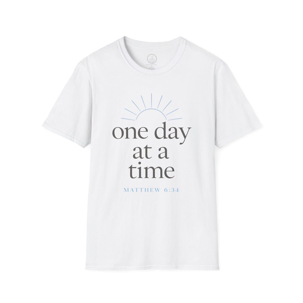 One Day at a Time – Matthew 6:34 Christian T-Shirt