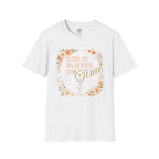 God Is Always On Time – Floral Christian T-Shirt