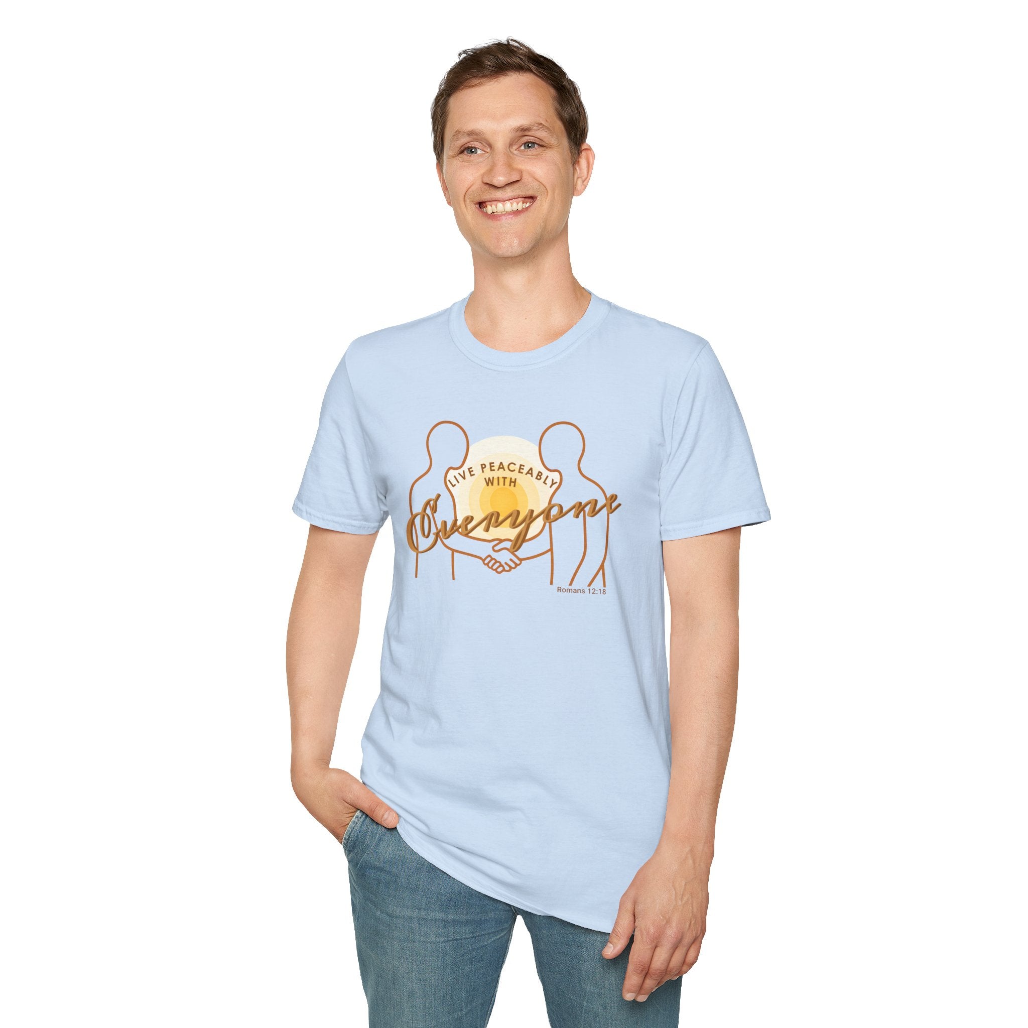 Live Peaceably With Everyone Christian T-Shirt – Romans 12:18