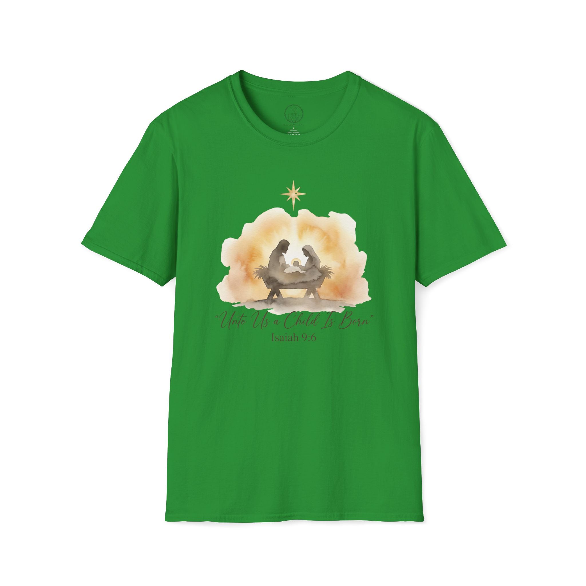 Unto Us a Child Is Born – Isaiah 9:6 Christmas Nativity Tee