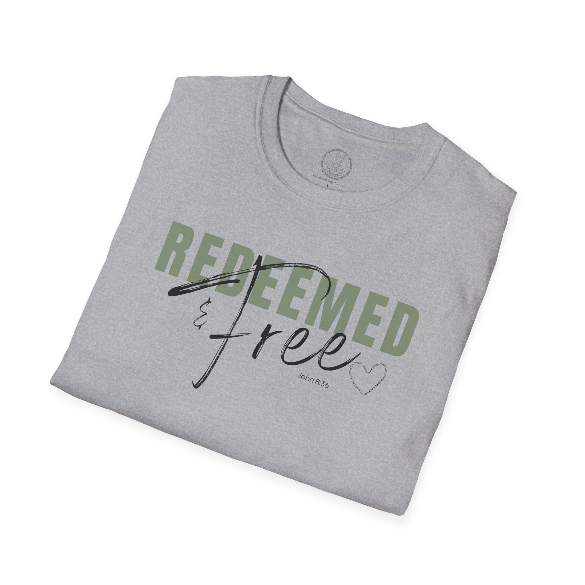 Redeemed & Free – John 8:36 Christian T-Shirt