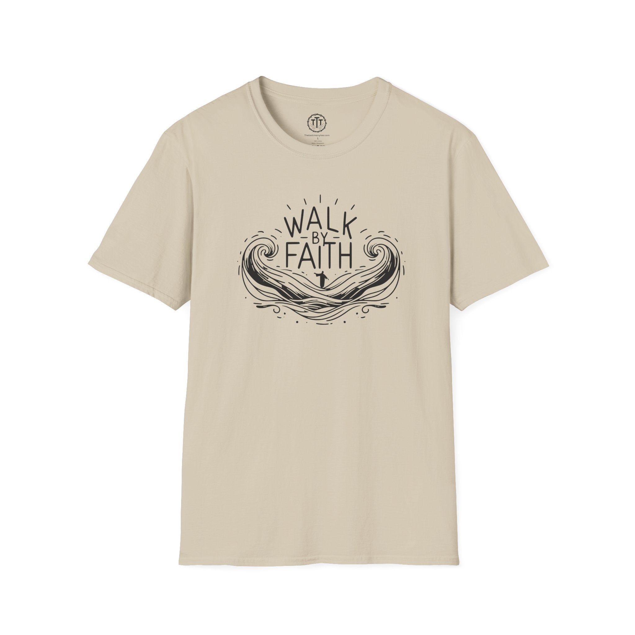 Walk By Faith – Line Art Christian T-Shirt