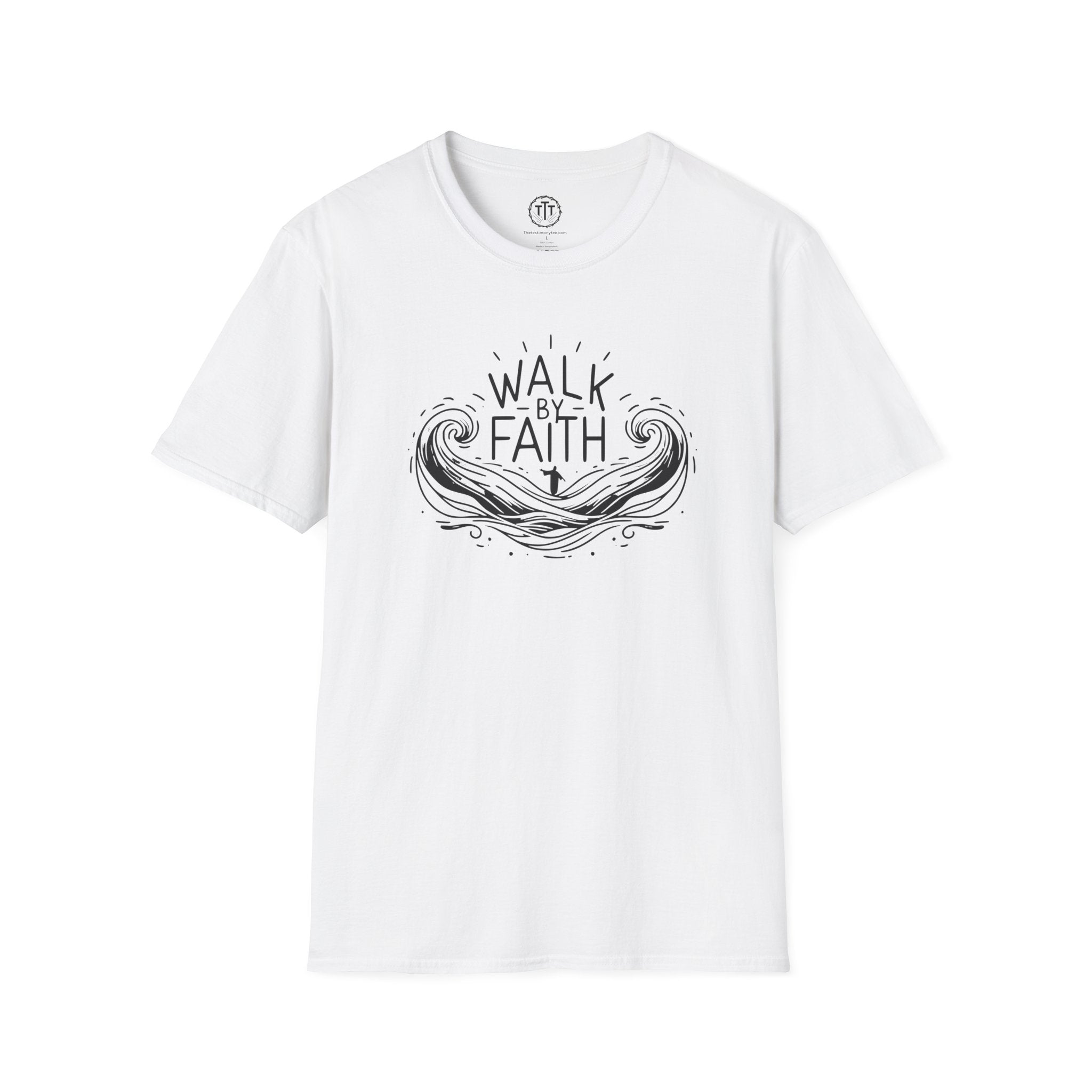 Walk By Faith – Line Art Christian T-Shirt