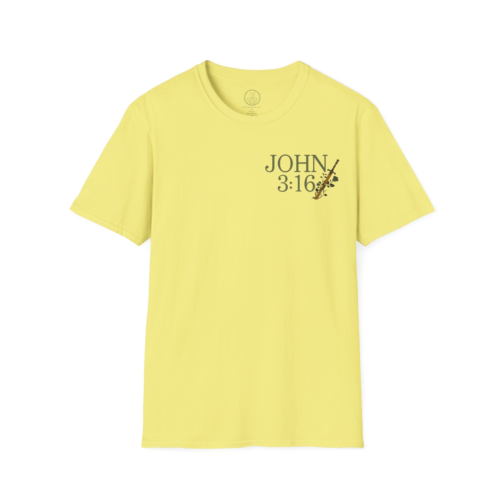 John 3:16 Vintage Floral (Front/Back) Scripture Tee