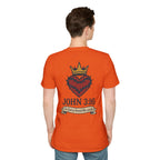 John 3:16 Heart & Crown (Front/Back) T-shirt