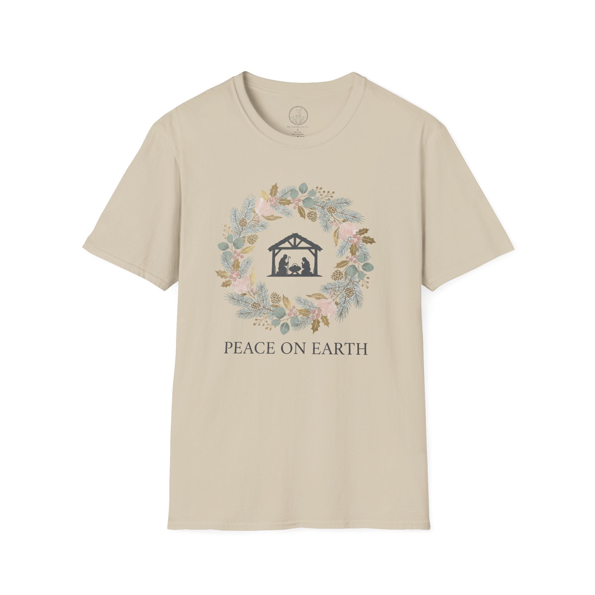 Peace on Earth Nativity Wreath – Christmas Christian T-Shirt