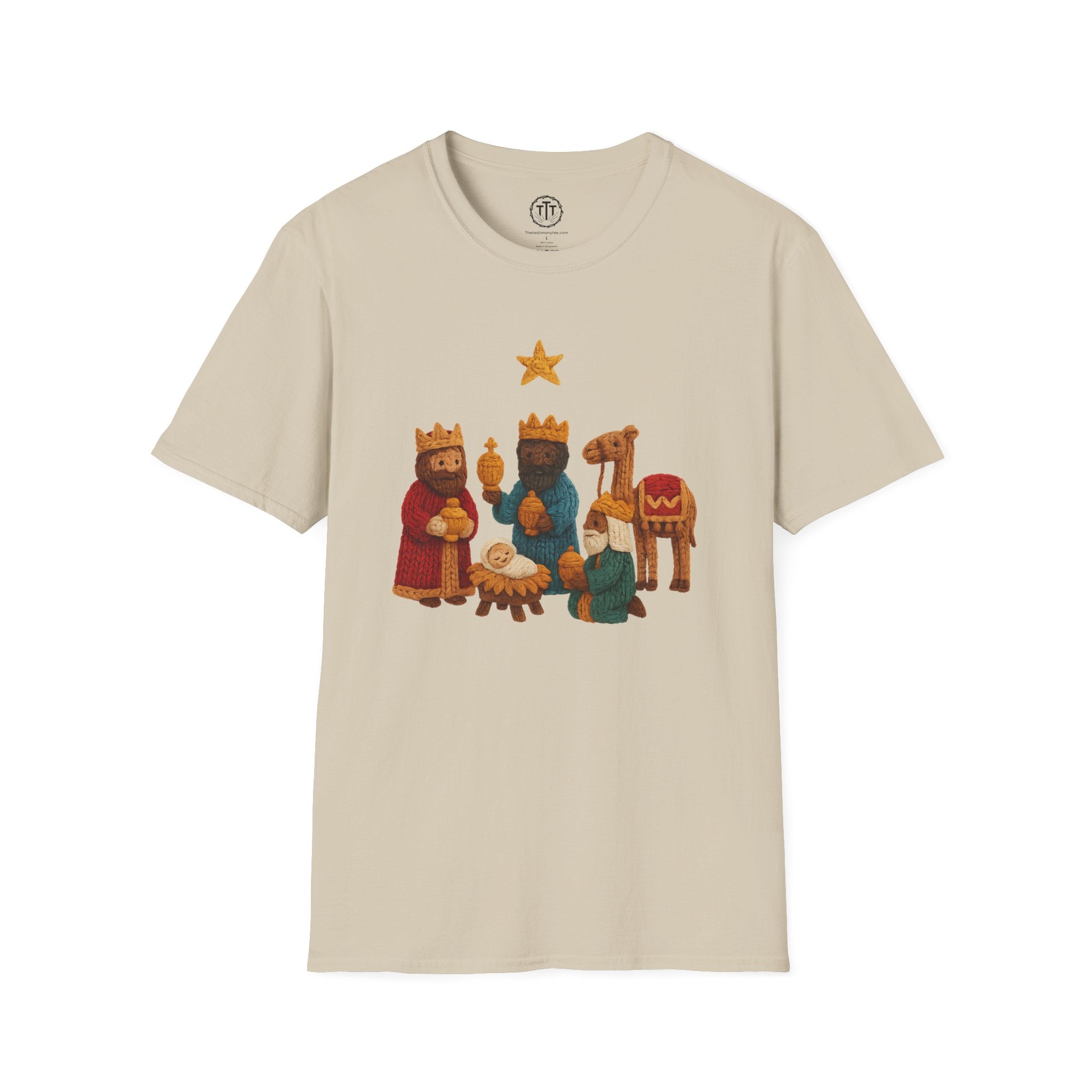 Chunky Yarn Printed Image of Three Wise Men at the Manger