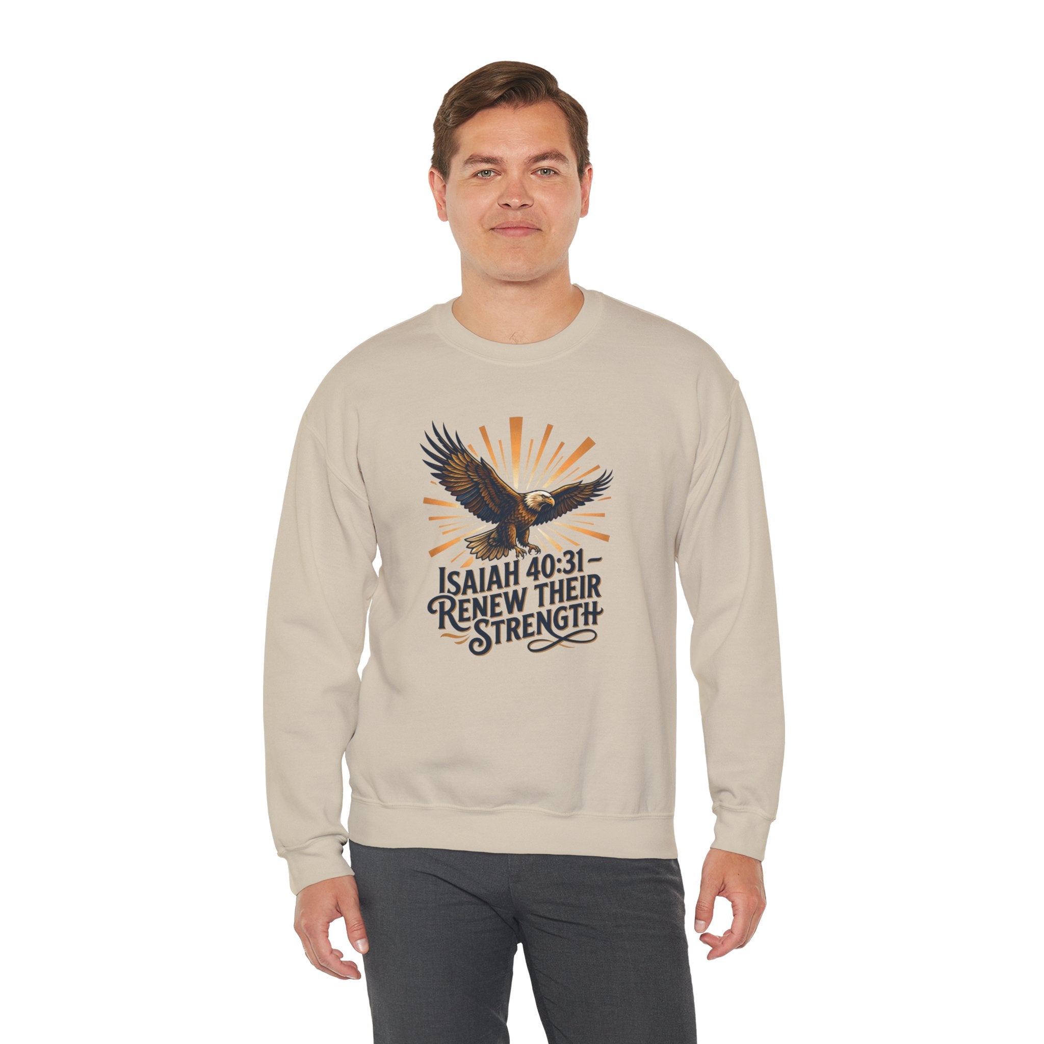 Isaiah 40:31 Eagle Sweatshirt — Renew Their Strength Christian Crewneck