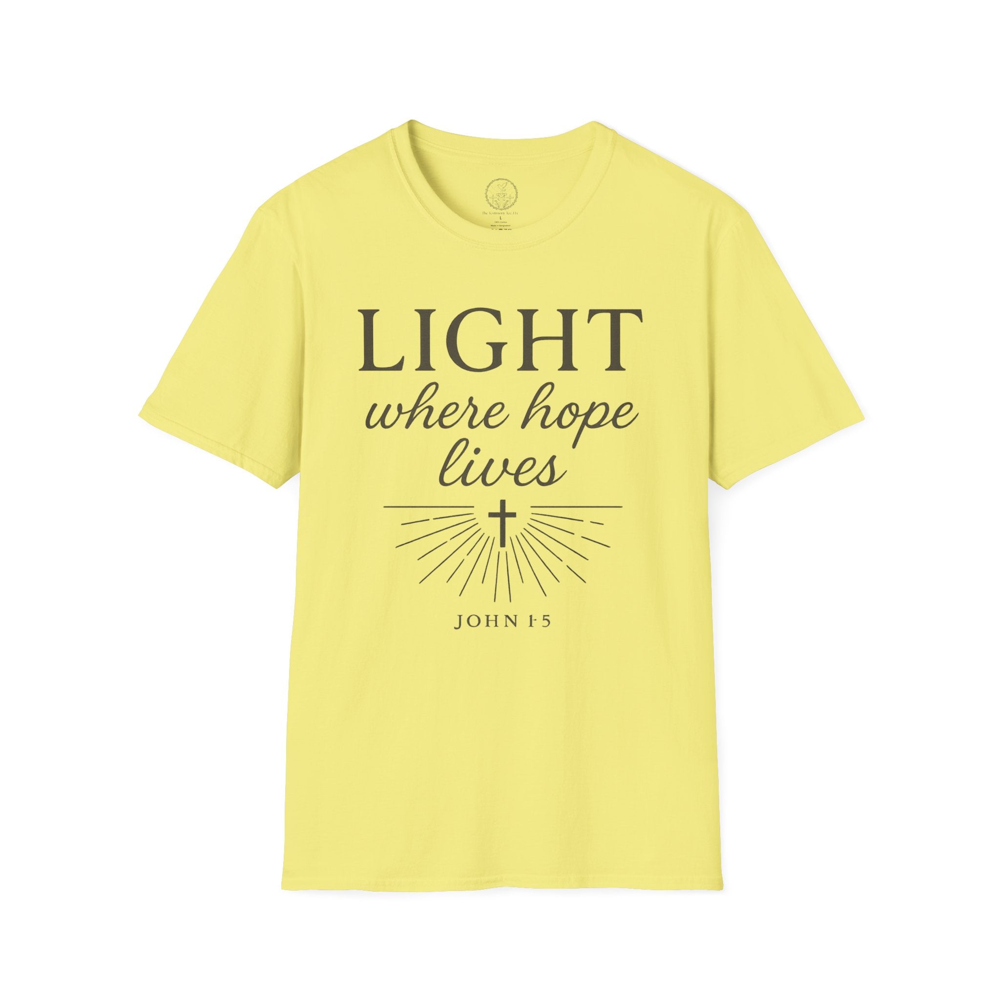 Light Where Hope Lives – John 1:5 (KJV) Christian T-Shirt