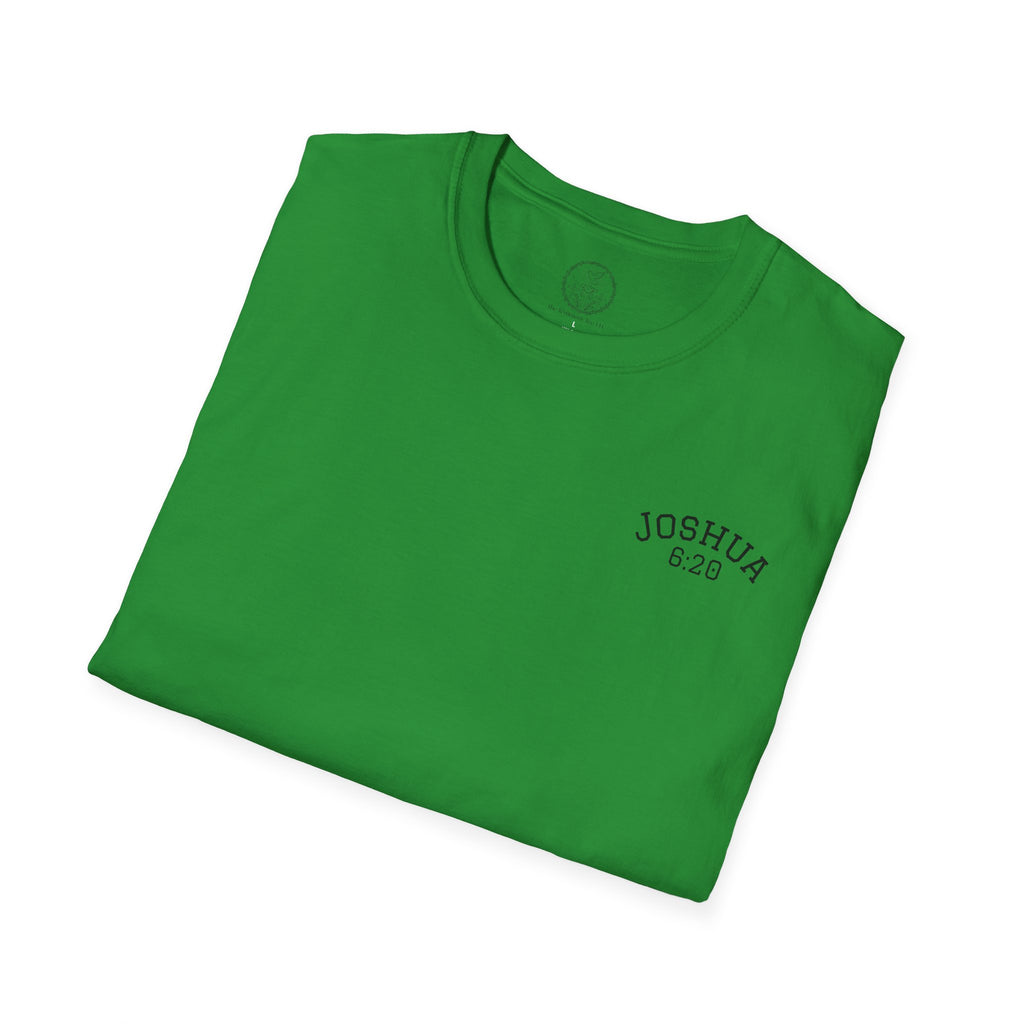 By Faith the Walls Fell Down (Front/Back)– Joshua 6:20 Christian T-Shirt