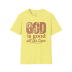 God Is Good All the Time – Floral Christian T-Shirt
