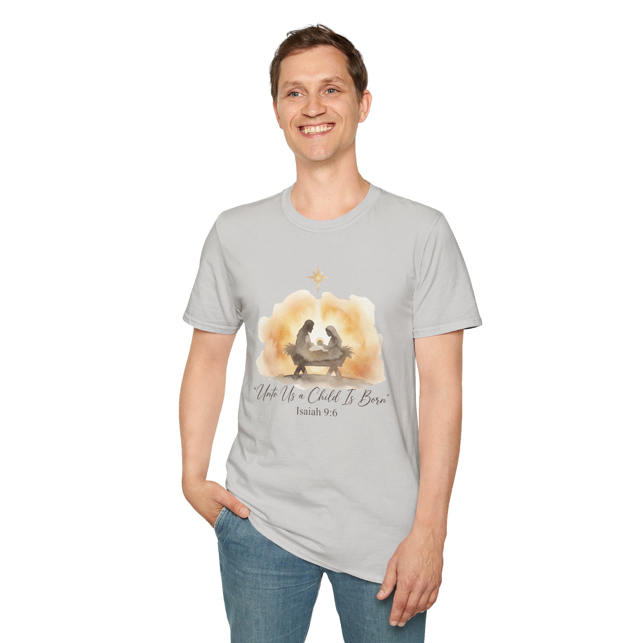 Unto Us a Child Is Born – Isaiah 9:6 Christmas Nativity Tee