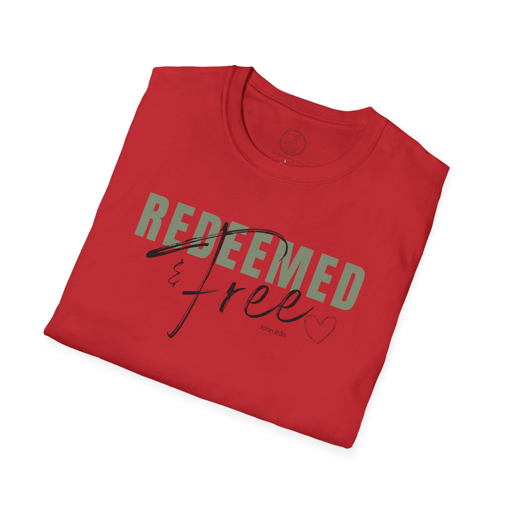 Redeemed & Free – John 8:36 Christian T-Shirt