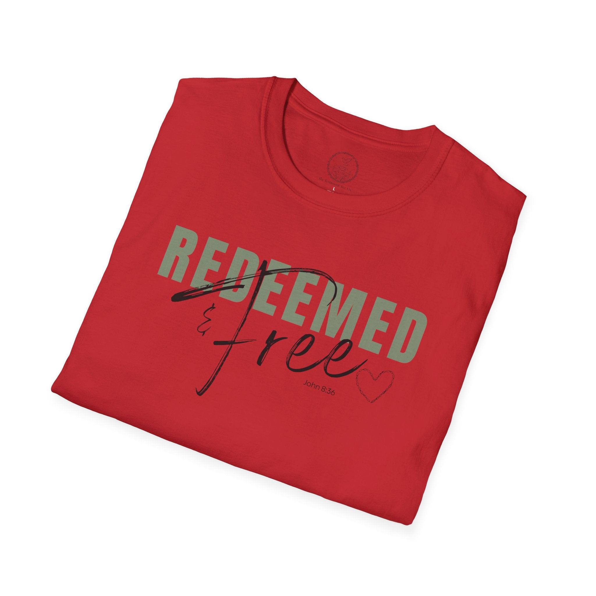 Redeemed & Free – John 8:36 Christian T-Shirt