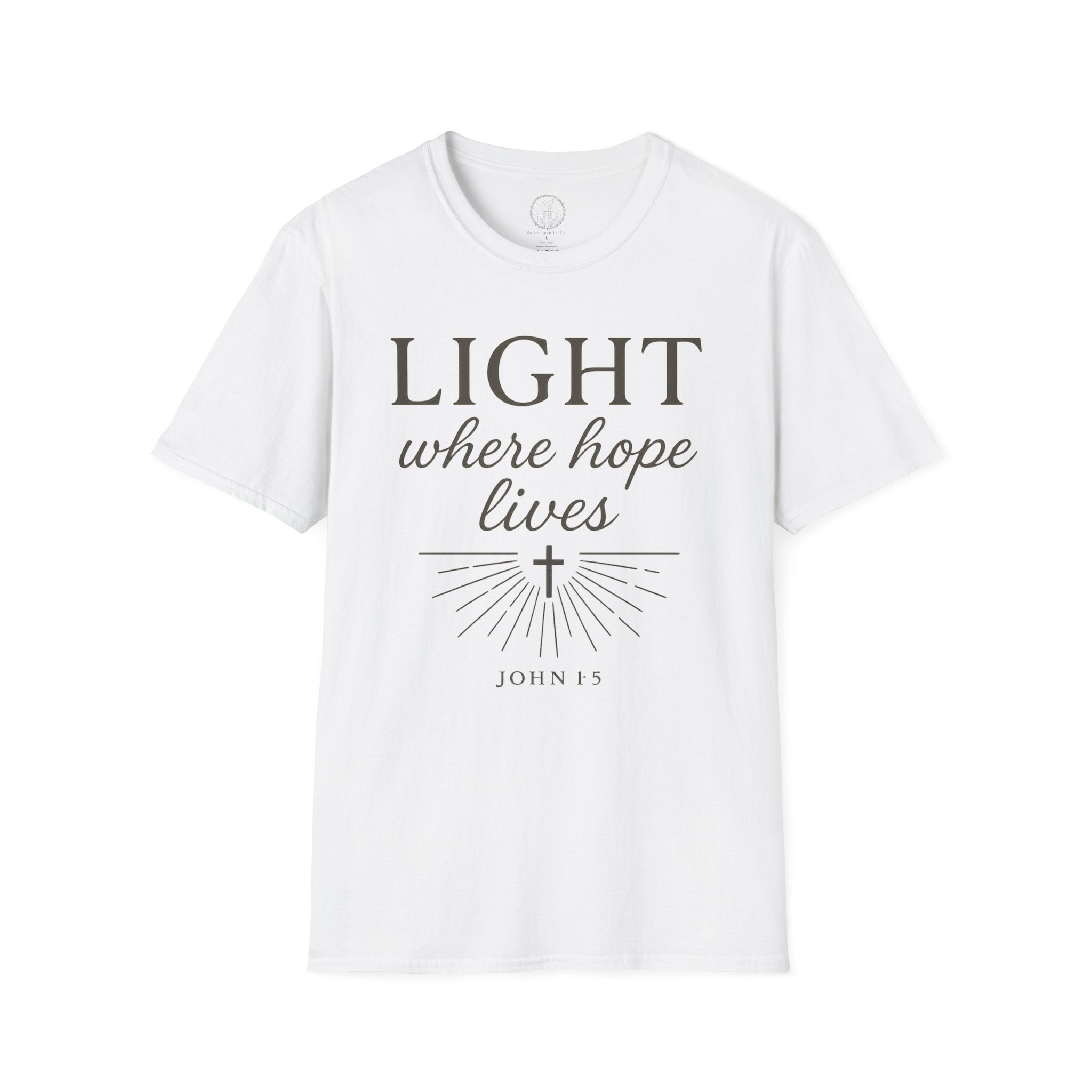 Light Where Hope Lives – John 1:5 (KJV) Christian T-Shirt