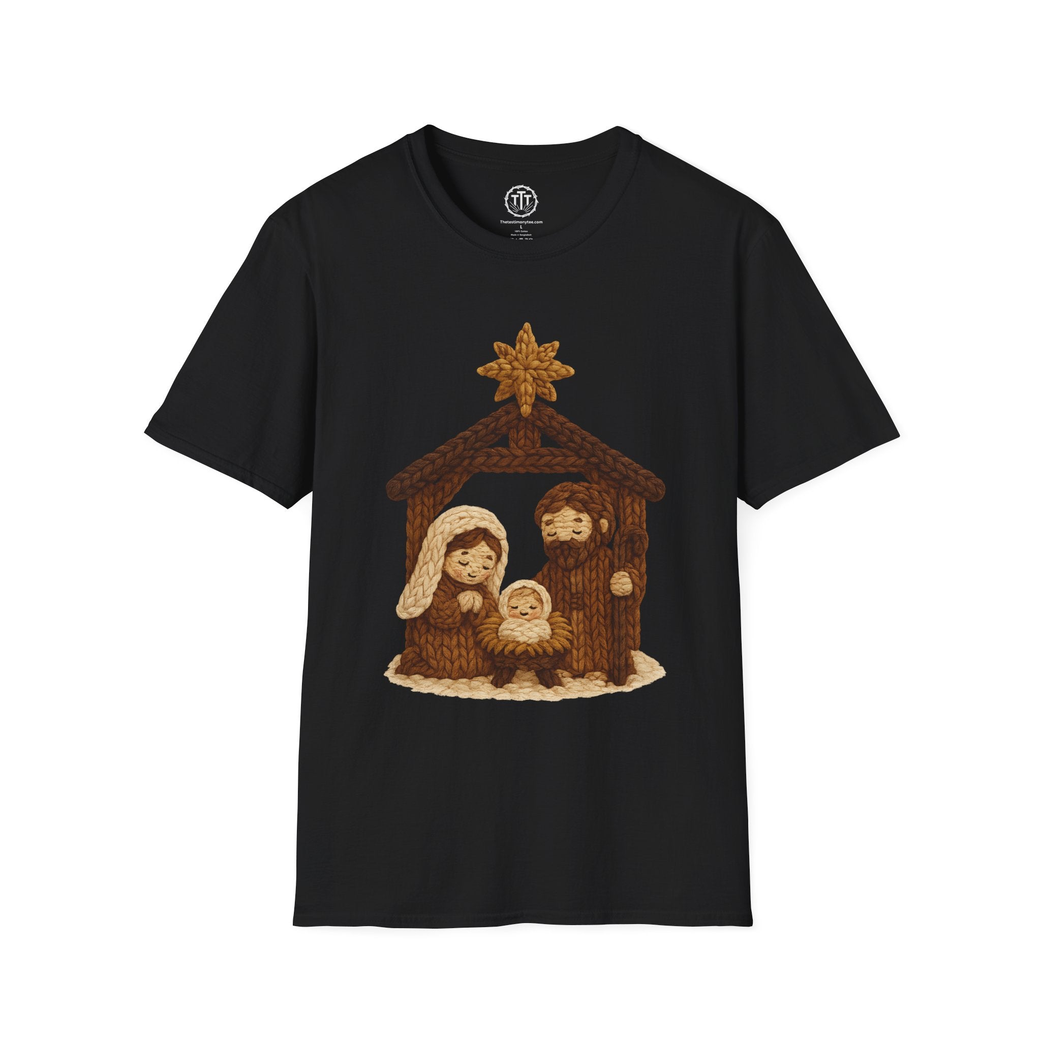 Faux Yarn Printed Image of Manger Scene