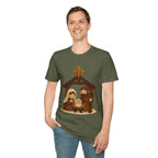 Faux Yarn Printed Image of Manger Scene