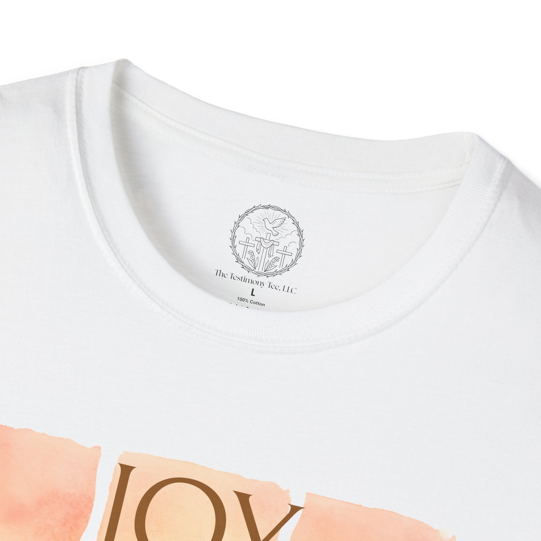Joy Blooms Here – Christian Floral Encouragement Tee