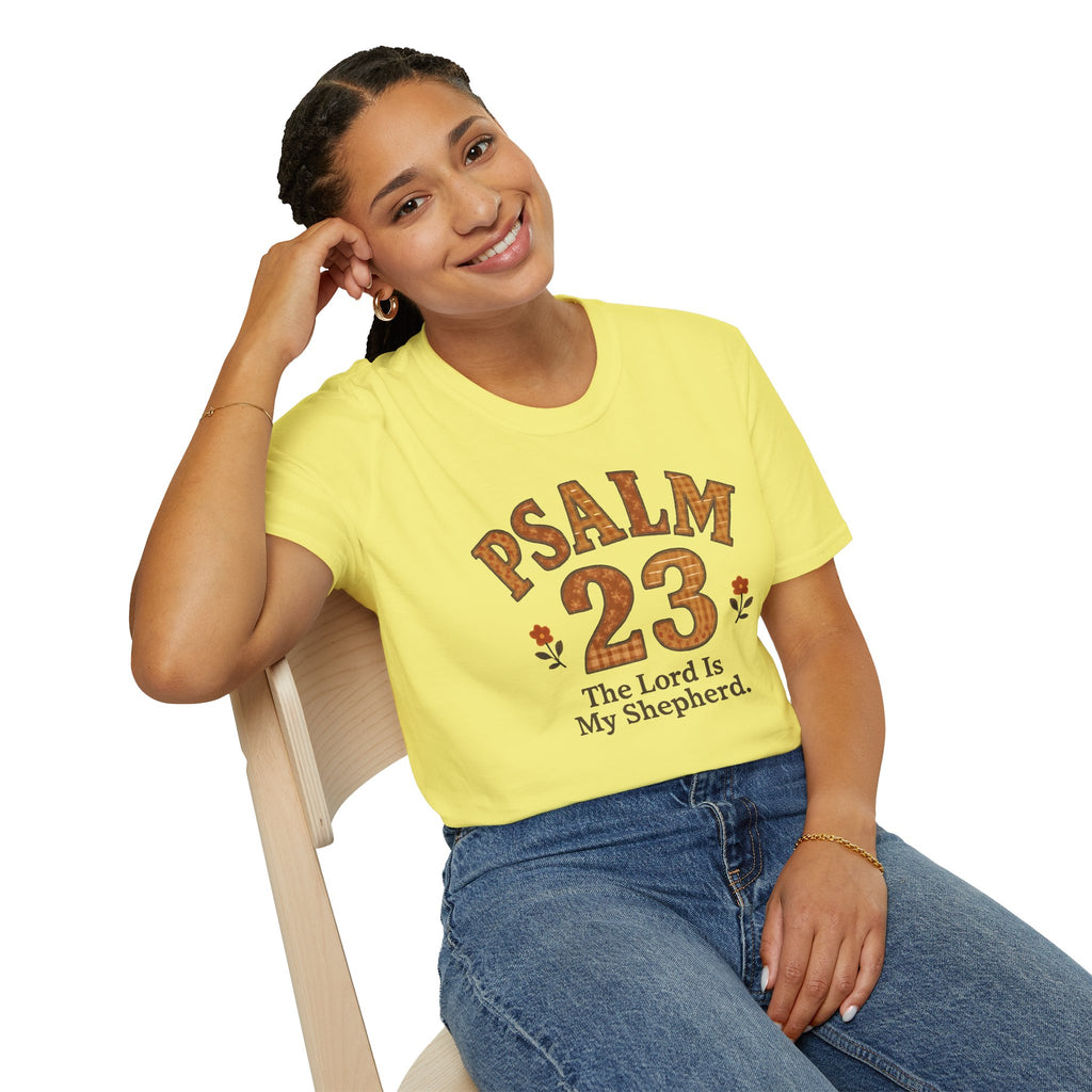 Psalm 23 Patchwork “The Lord Is My Shepherd” Christian T-Shirt