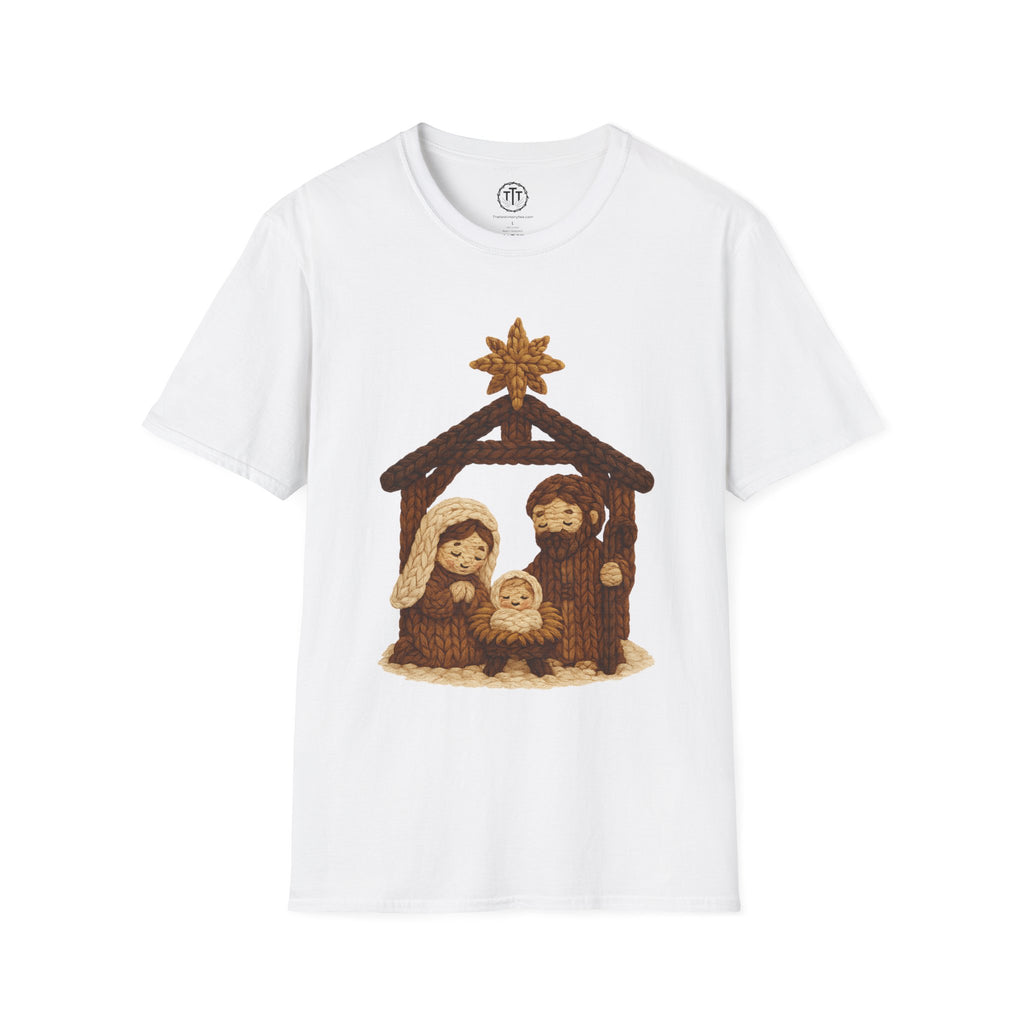 Faux Yarn Printed Image of Manger Scene