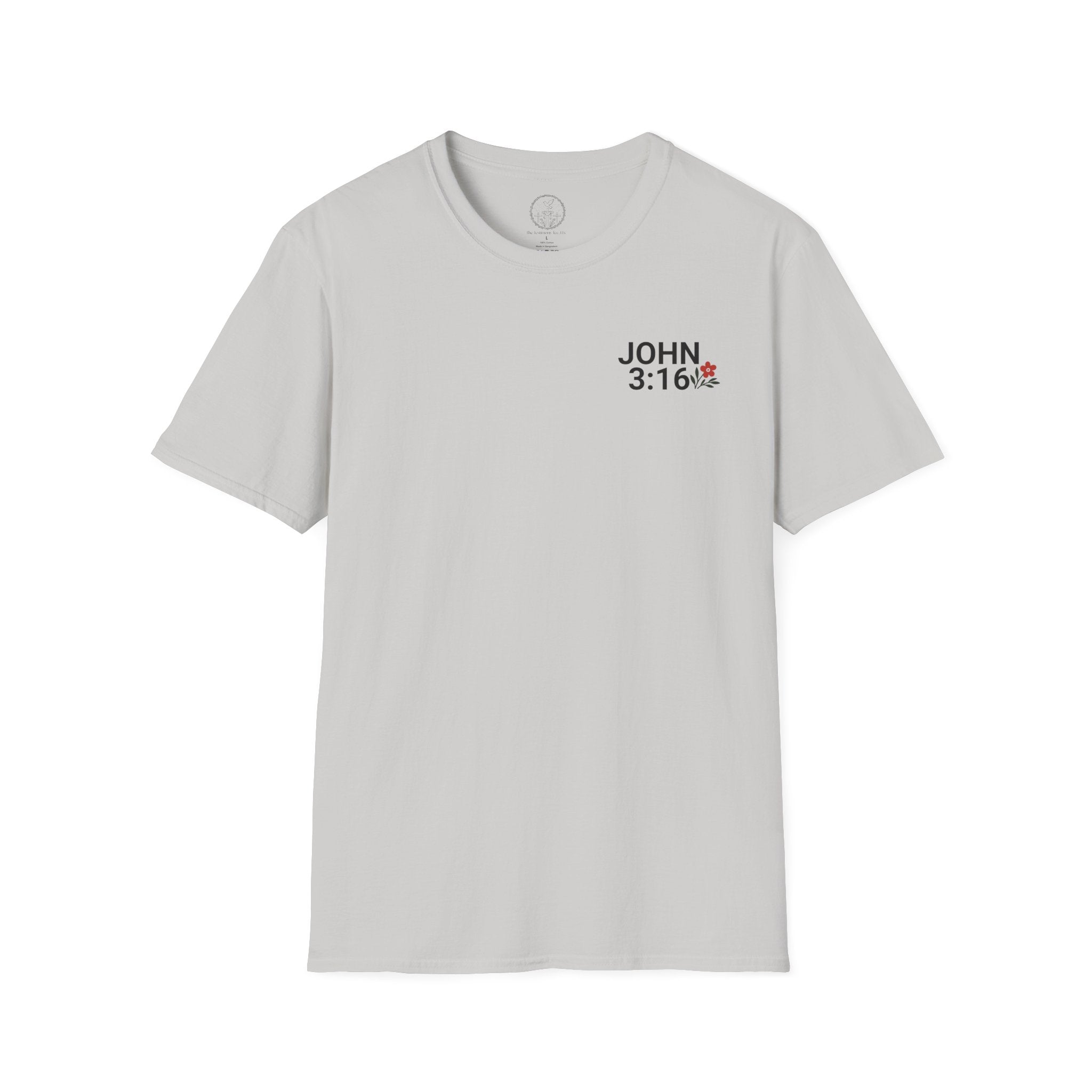 John 3:16 (Front/Back) Floral Wreath T-Shirt